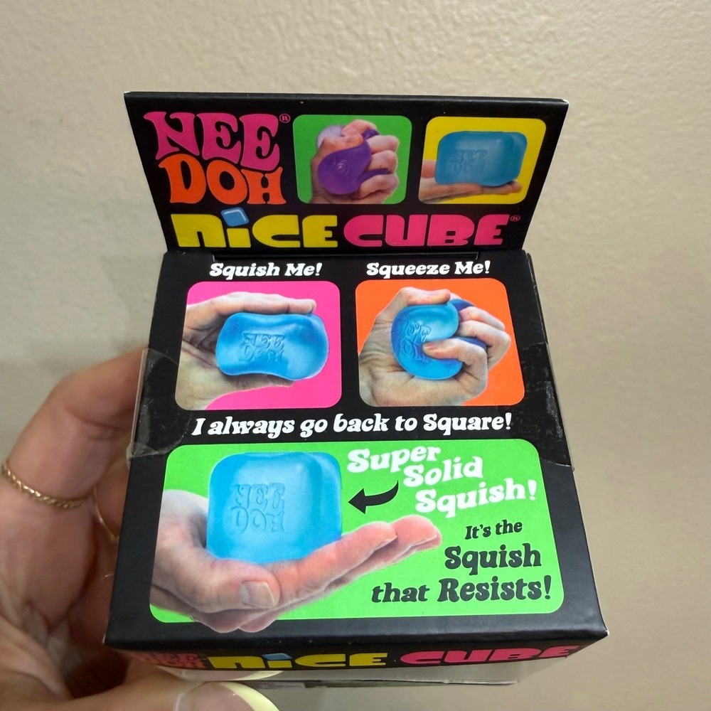 NeeDoh Nice Cube Nee Doh Purple Squishy Fidget Toy Stress Sensory Squeezy NEW - Picture 3 of 5